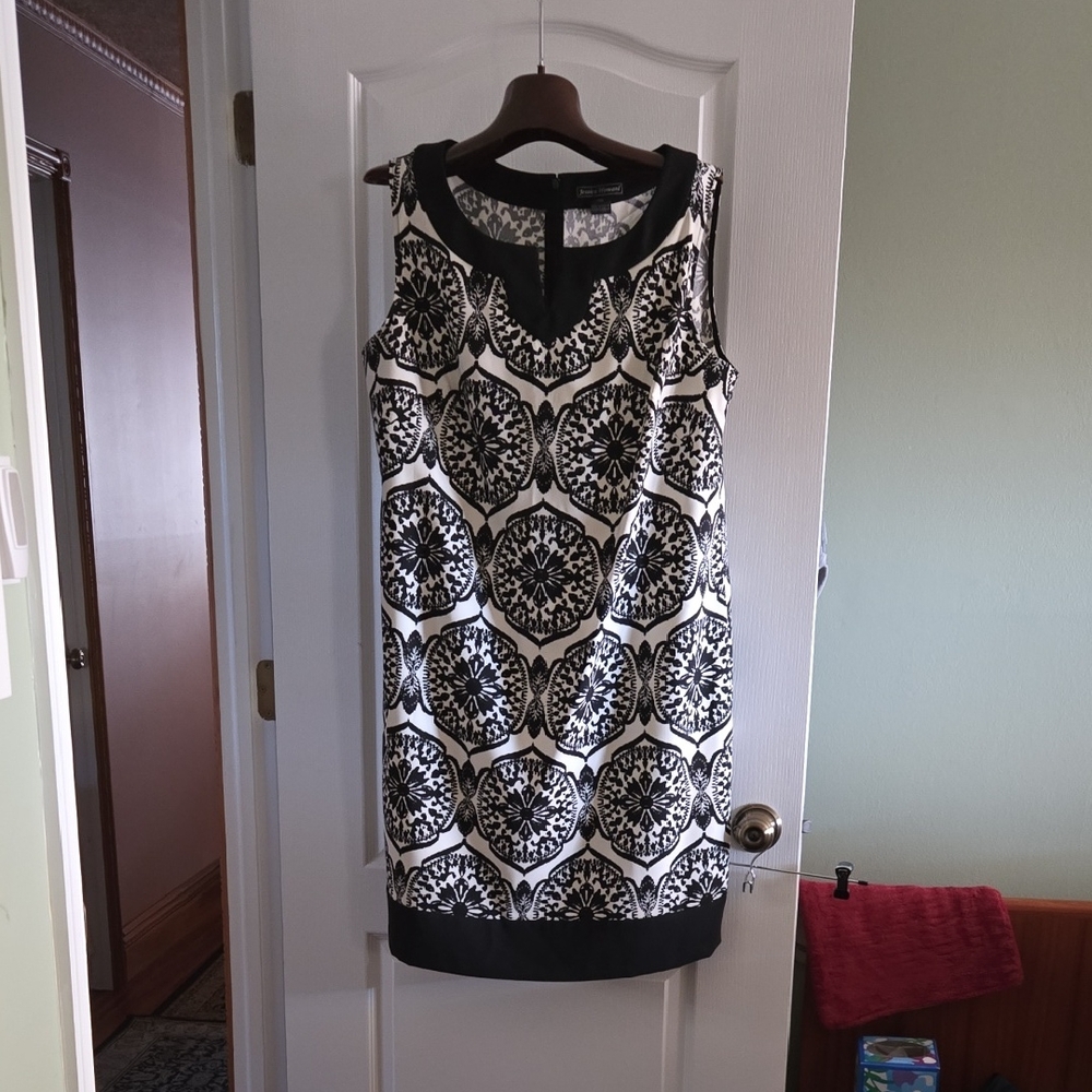 Jessica Howard Black and White Patterned Mini Dress Vintage With Sweater